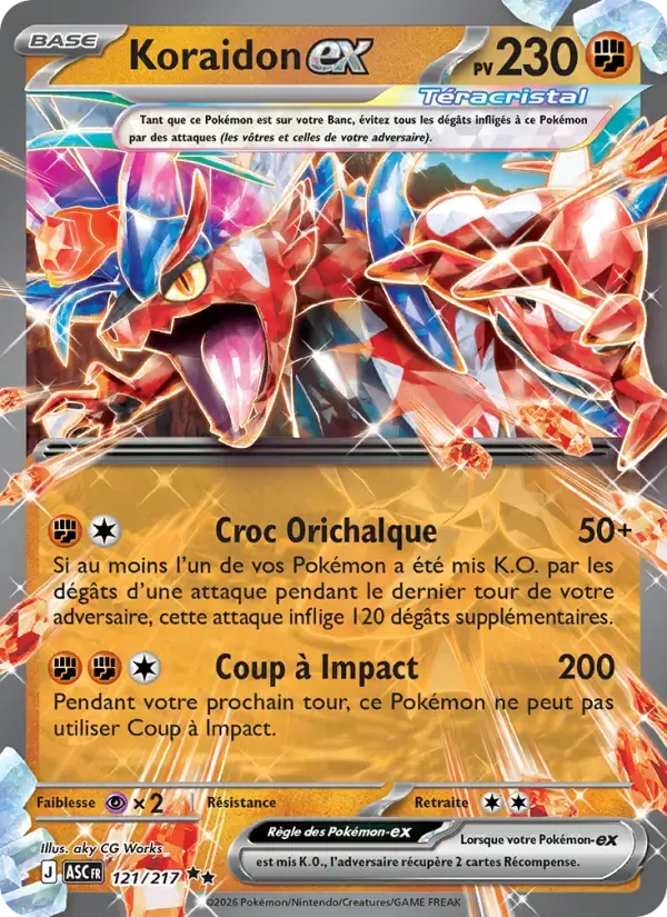 Carte Pokémon Koraidon-ex #121 — Héros Transcendants