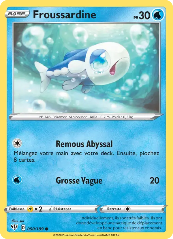 Carte Pokémon Froussardine #50 — Ténèbres Embrasées