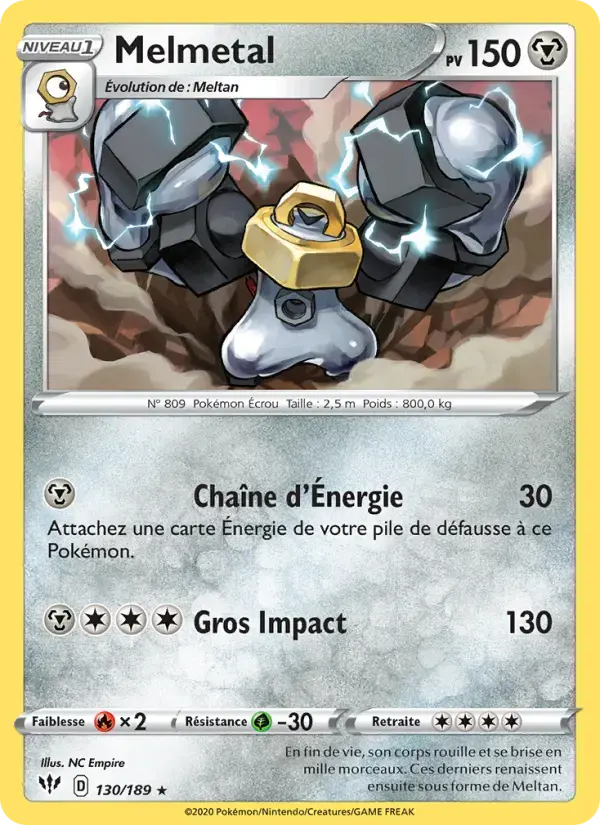 Carte Pokémon Melmetal #130 — Ténèbres Embrasées