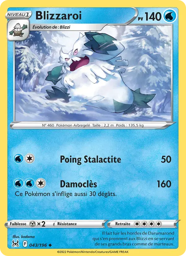 Carte Pokémon Blizzaroi #043 — Origine Perdue