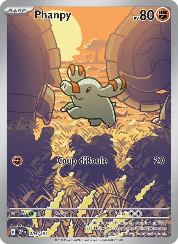 Carte Pokémon Phanpy #205 — Étincelles Déferlantes