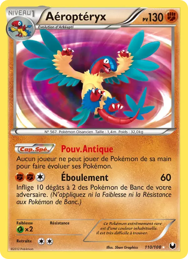 Carte Pokémon Aéroptéryx #110 — Explorateurs Obscurs
