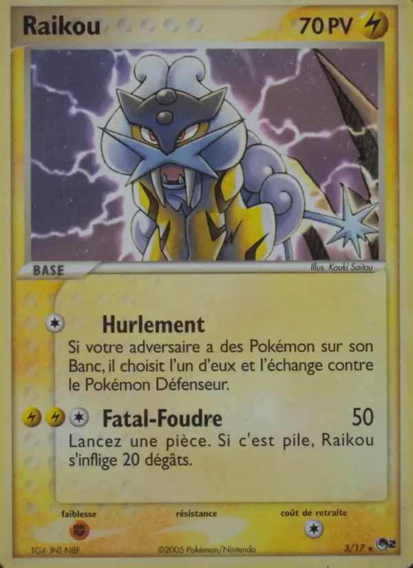Carte Pokémon Raikou #3 — POP 2
