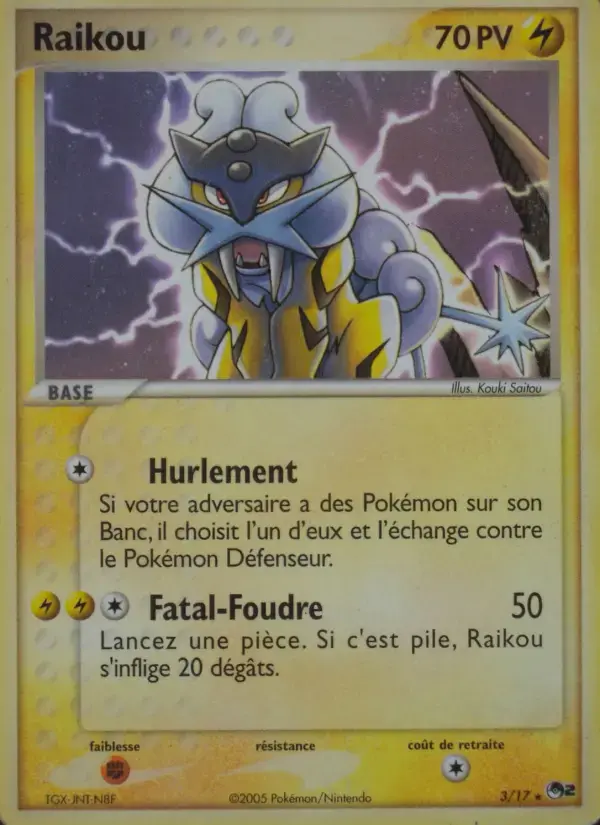 Carte Pokémon Raikou #3 — POP 2