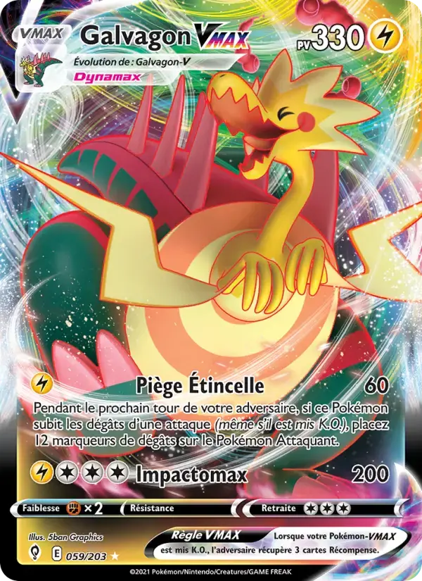 Carte Pokémon Galvagon VMAX #59 — Évolution Céleste