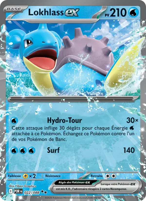 Carte Pokémon Lokhlass-ex #022 — Équilibre Parfait
