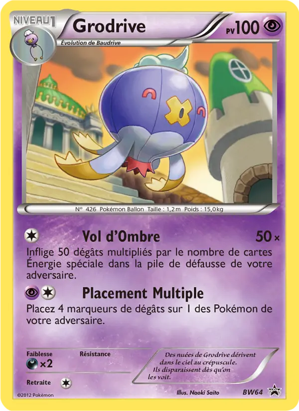 Carte Pokémon Grodrive #BW64 — Promos Noir et Blanc
