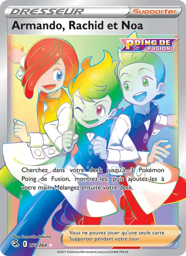 Carte Pokémon Armando, Rachid et Noa #273 — Poing de Fusion