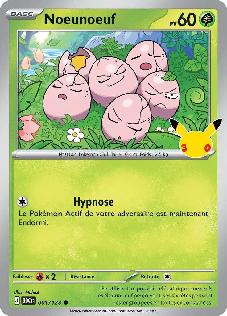 Carte Pokémon Noeunoeuf #001 — 30ᵉ Anniversaire