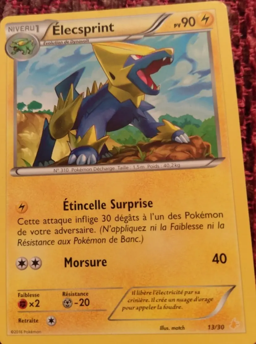 Carte Pokémon Élecsprint #13 — Kit du Dresseur XY (Pikachu Catcheur)