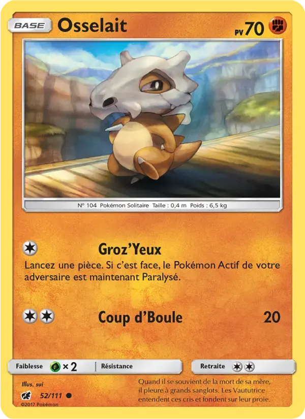 Carte Pokémon Osselait #52 — Invasion Carmin