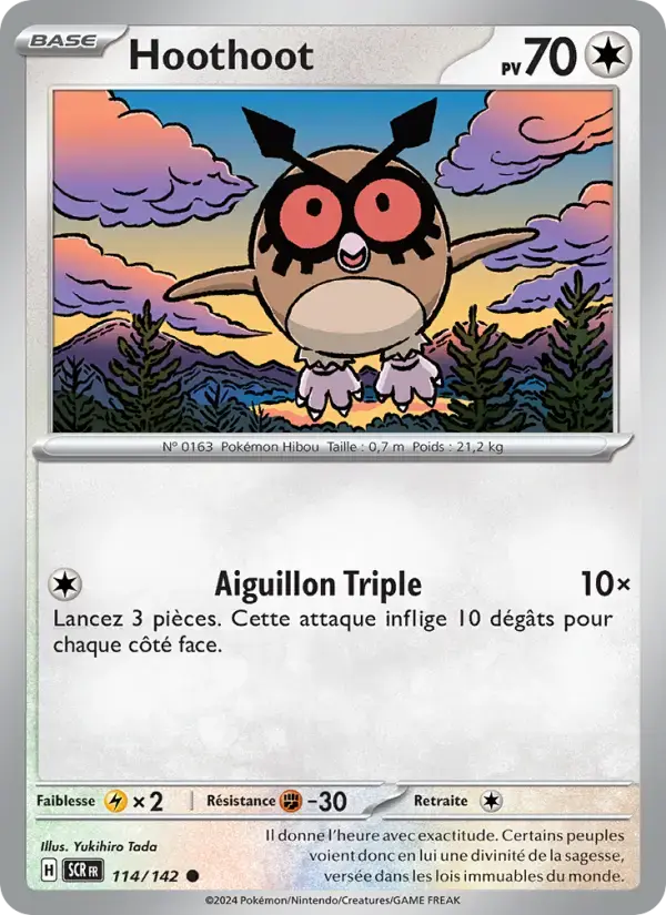 Carte Pokémon Hoothoot #114 — Couronne Stellaire