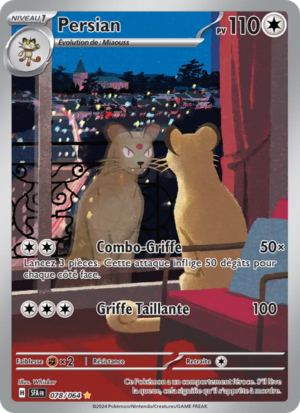 Carte Pokémon Persian #078 — Fable Nébuleuse