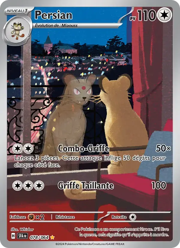 Carte Pokémon Persian #078 — Fable Nébuleuse