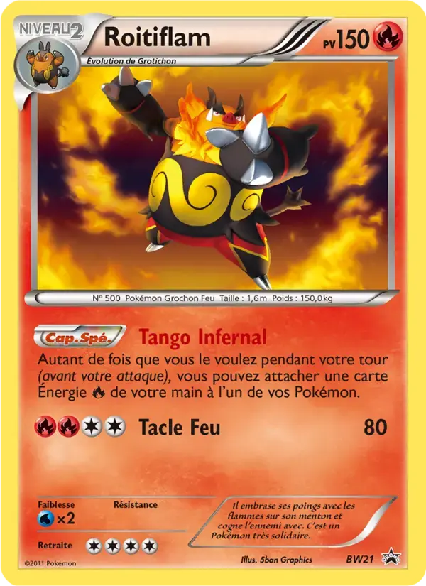 Carte Pokémon Roitiflam #BW21 — Promos Noir et Blanc