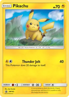 Carte Pokémon Pikachu #SM183 — Promos Soleil et Lune