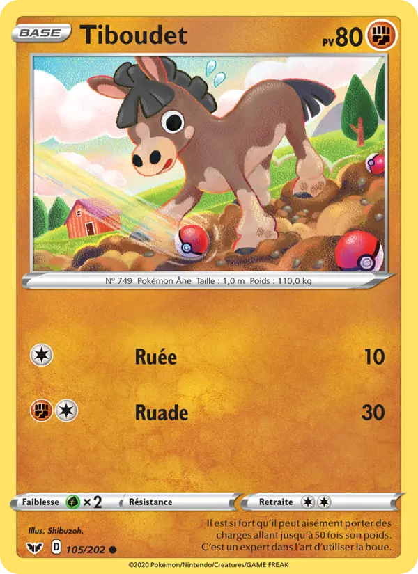 Carte Pokémon Tiboudet #105 — Épée et Bouclier