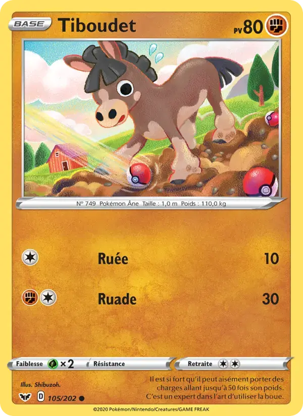 Carte Pokémon Tiboudet #105 — Épée et Bouclier
