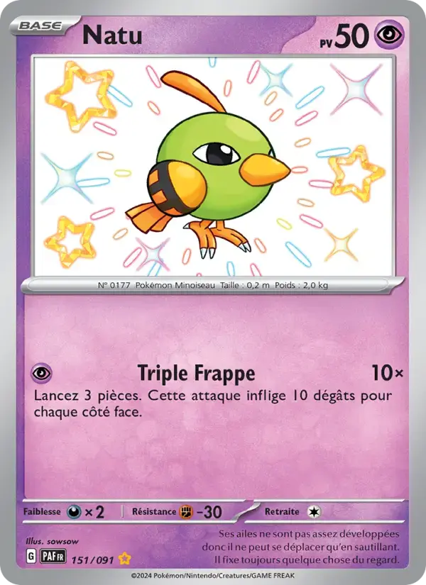 Carte Pokémon Natu #151 — Destinées de Paldea