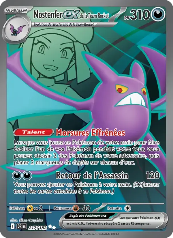 Carte Pokémon Nostenfer-ex de la Team Rocket #217 — Rivalités Destinées