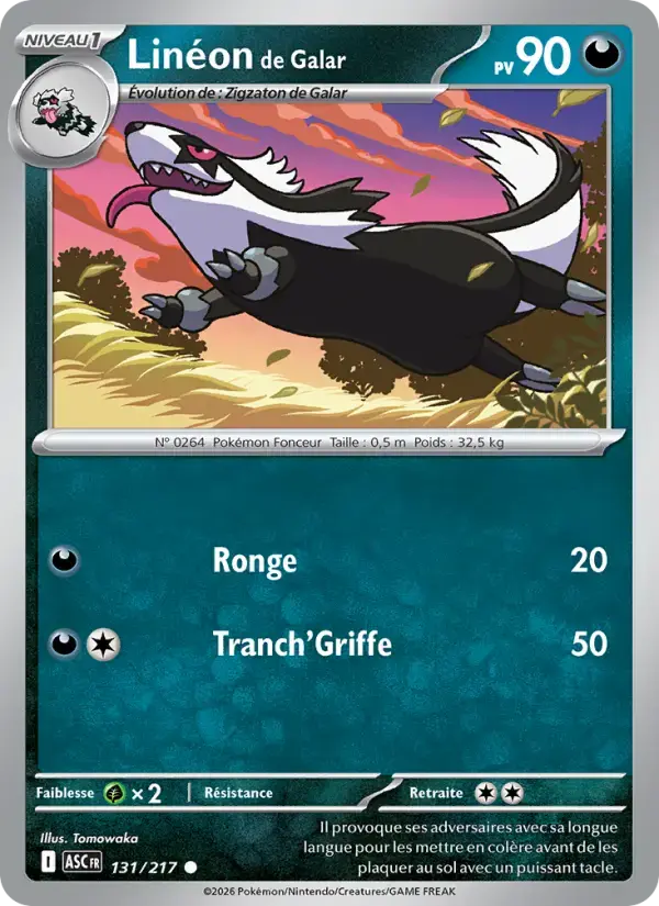 Carte Pokémon Linéon de Galar #131 — Héros Transcendants
