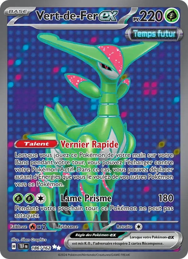 Carte Pokémon Vert-de-Fer-ex #186 — Forces Temporelles
