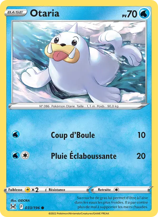 Carte Pokémon Otaria #033 — Origine Perdue