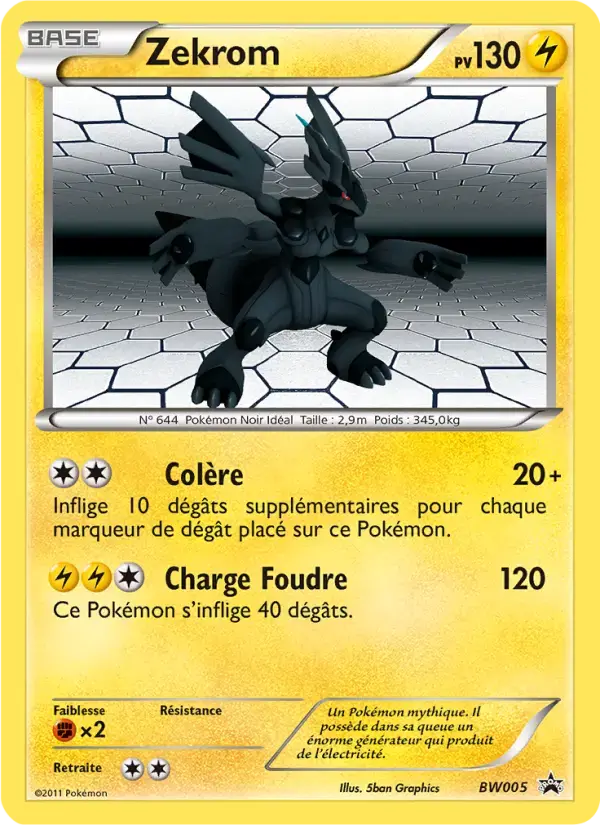 Carte Pokémon Zekrom #BW05 — Promos Noir et Blanc