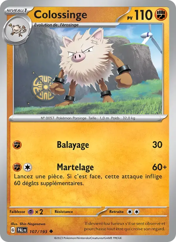 Carte Pokémon Colossinge #107 — Évolutions à Paldea
