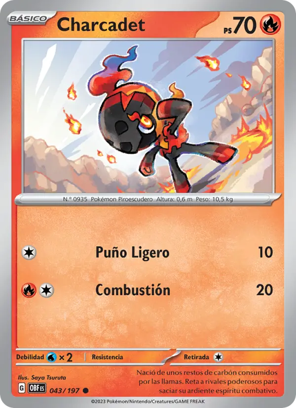Carte Pokémon Charbambin #043 — Flammes Obsidiennes