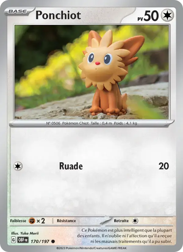 Carte Pokémon Ponchiot #170 — Flammes Obsidiennes