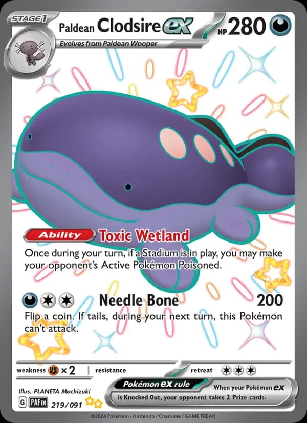 Paldean Clodsire ex #219 — Paldean Fates