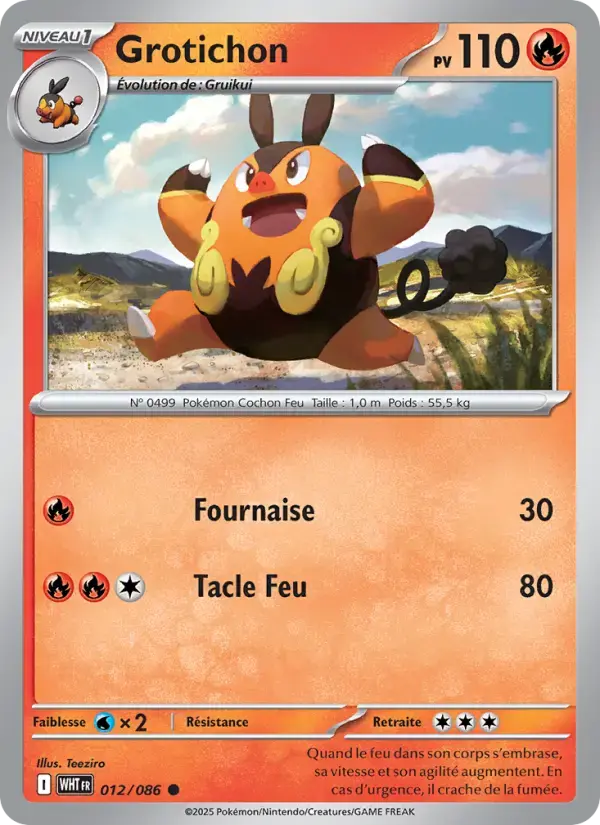 Carte Pokémon Grotichon #012 — Flamme Blanche