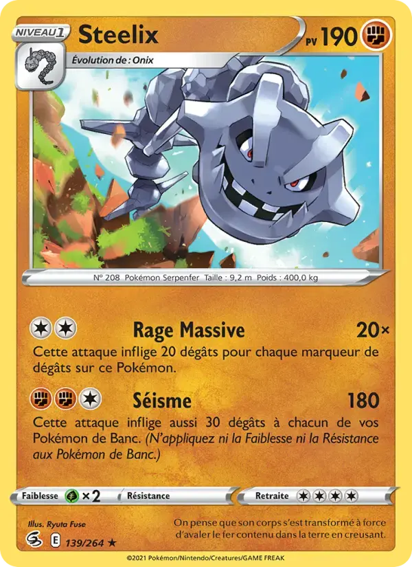 Carte Pokémon Steelix #139 — Poing de Fusion