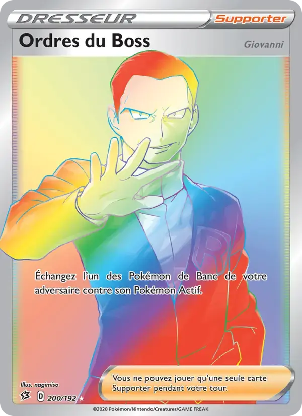Carte Pokémon Ordres du Boss (Giovanni) #200 — Clash des Rebelles