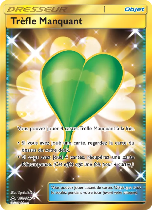 Carte Pokémon Trèfle Manquant #168 — Ultra-Prisme