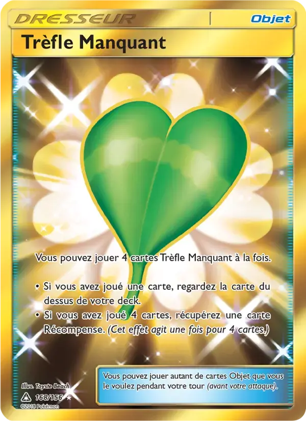 Carte Pokémon Trèfle Manquant #168 — Ultra-Prisme
