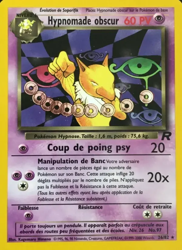 Carte Pokémon Hypnomade obscur #26 — Team Rocket