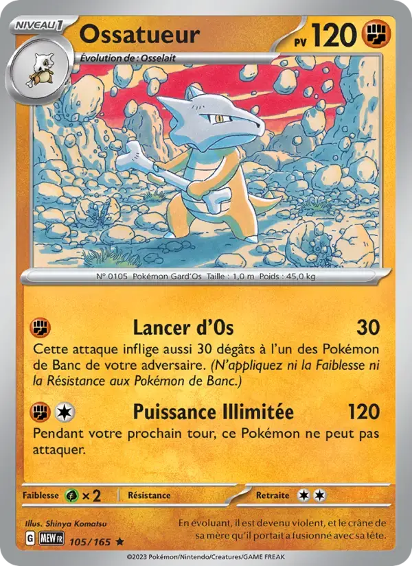 Carte Pokémon Ossatueur #105 — Pokémon 151