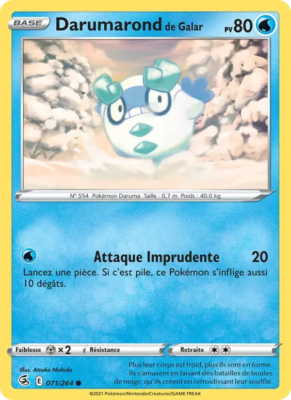 Carte Pokémon Darumarond de Galar #71 — Poing de Fusion
