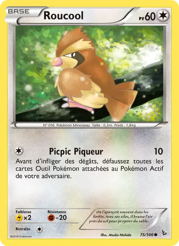 Carte Pokémon Roucool #75 — Étincelles