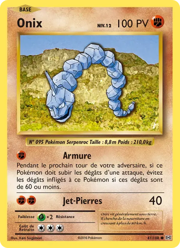 Carte Pokémon Onix #61 — Évolutions XY