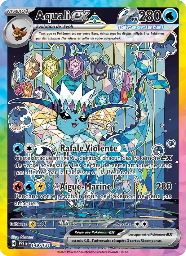 Carte Pokémon Aquali-ex #149 — Évolutions Prismatiques