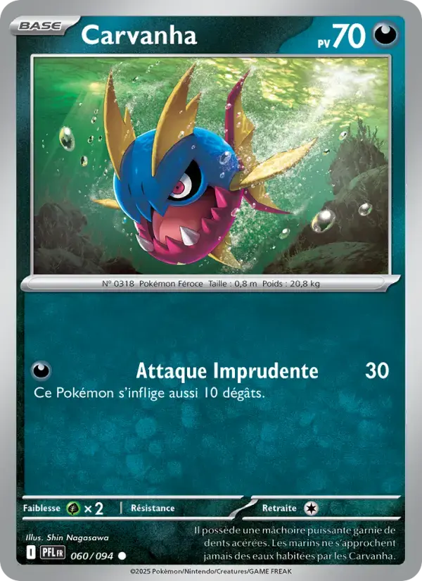 Carte Pokémon Carvanha #060 — Flammes Fantasmagoriques