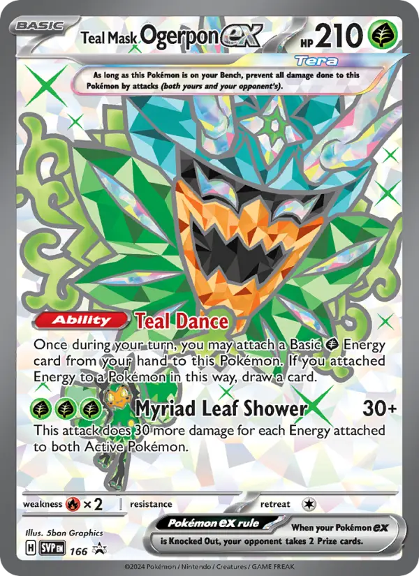 Carte Pokémon Ogerpon Masque Turquoise-ex #166 — Promos Écarlate et Violet