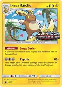 Carte Pokémon Raichu d’Alola #SM72 — Promos Soleil et Lune