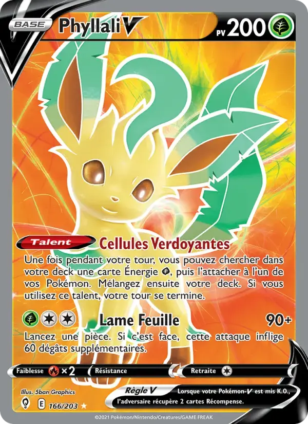 Carte Pokémon Phyllali V #166 — Évolution Céleste
