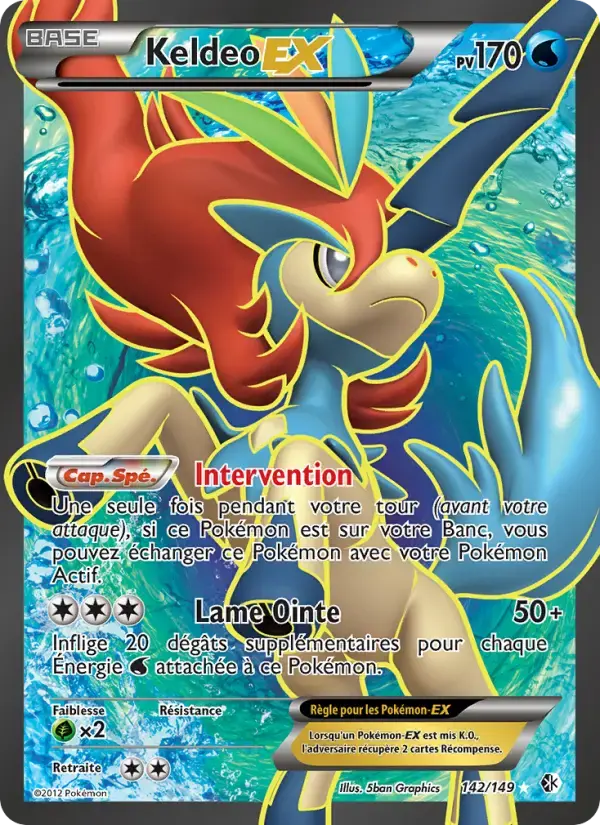 Carte Pokémon Keldeo EX #142 — Frontières Franchies