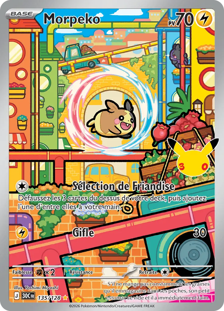 Carte Pokémon Morpeko #135 — 30ᵉ Anniversaire
