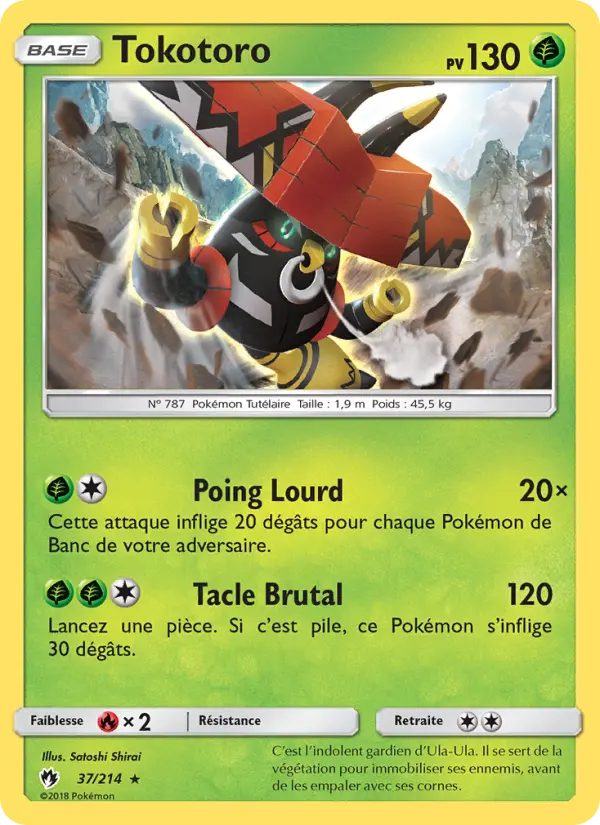 Carte Pokémon Tokotoro #37 — Tonnerre Perdu
